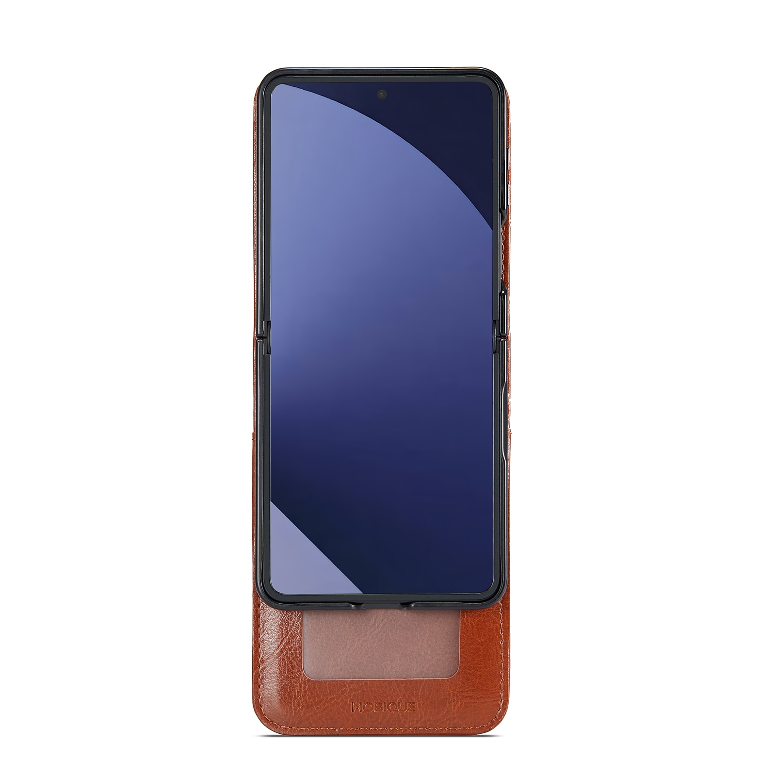 Samsung Galaxy Z Flip 7 Genuine Leather Wallet Case Cognac