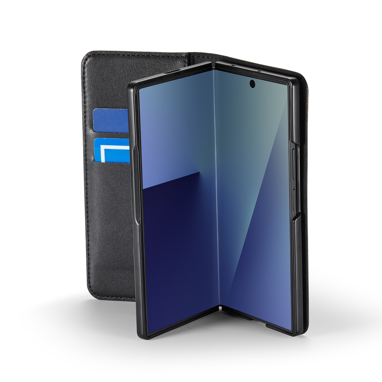 Samsung Galaxy Z Fold 7 Genuine Leather Wallet Case Black