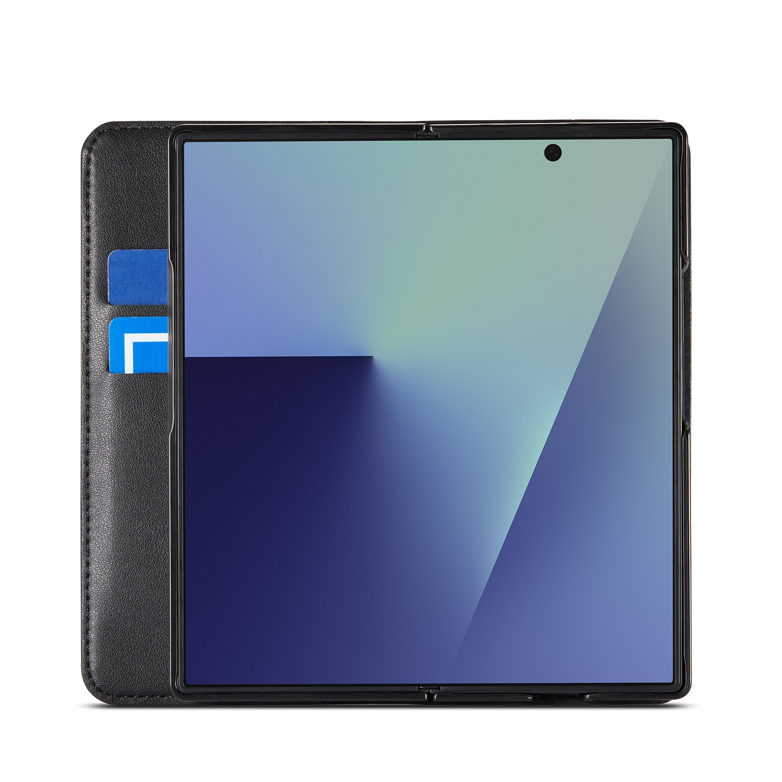 Samsung Galaxy Z Fold 7 Genuine Leather Wallet Case Black