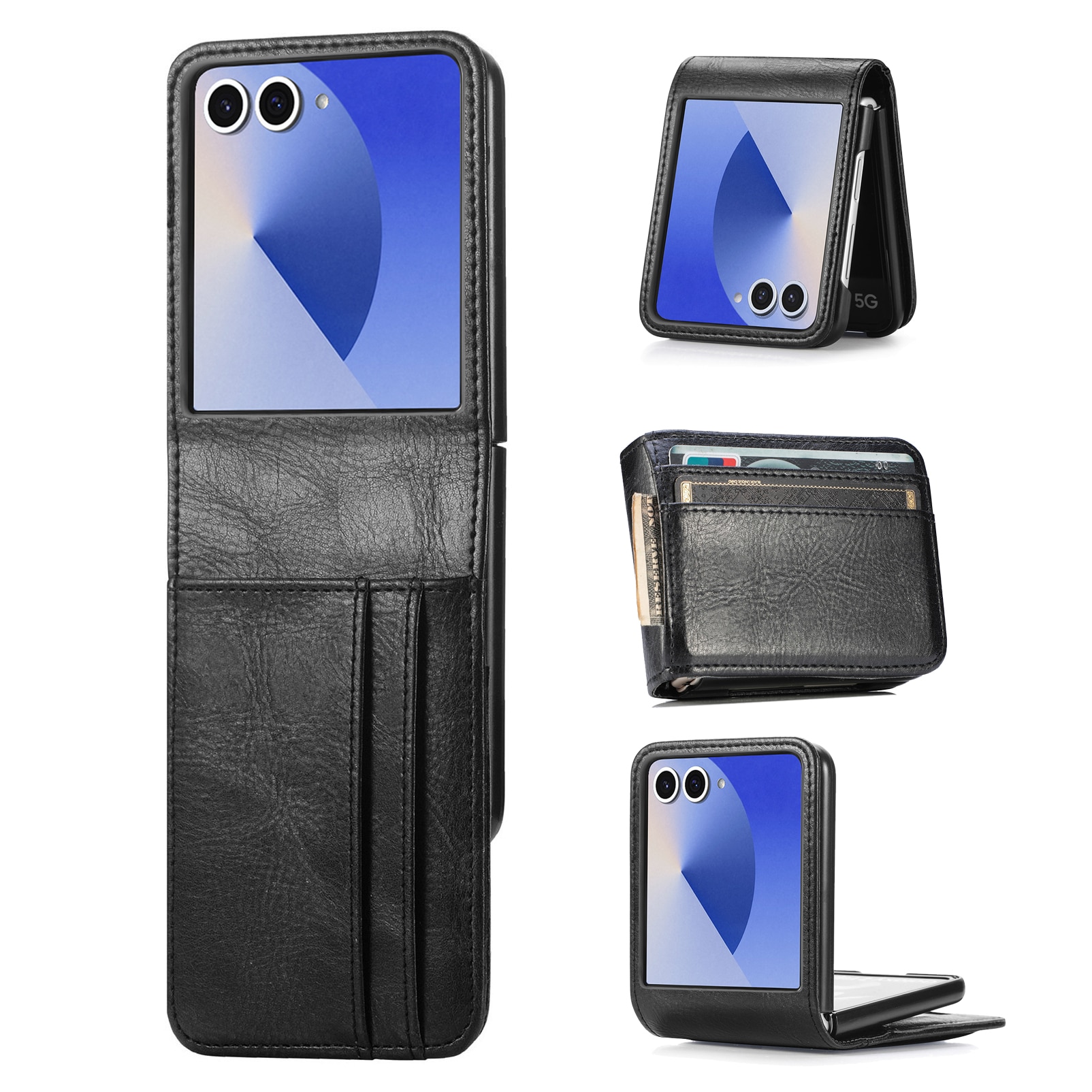 Samsung Galaxy Z Flip 7 Wallet Book Cover Black