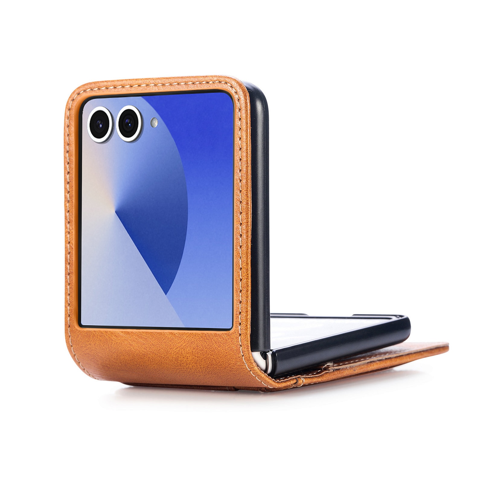 Samsung Galaxy Z Flip 7 Wallet Book Cover Cognac