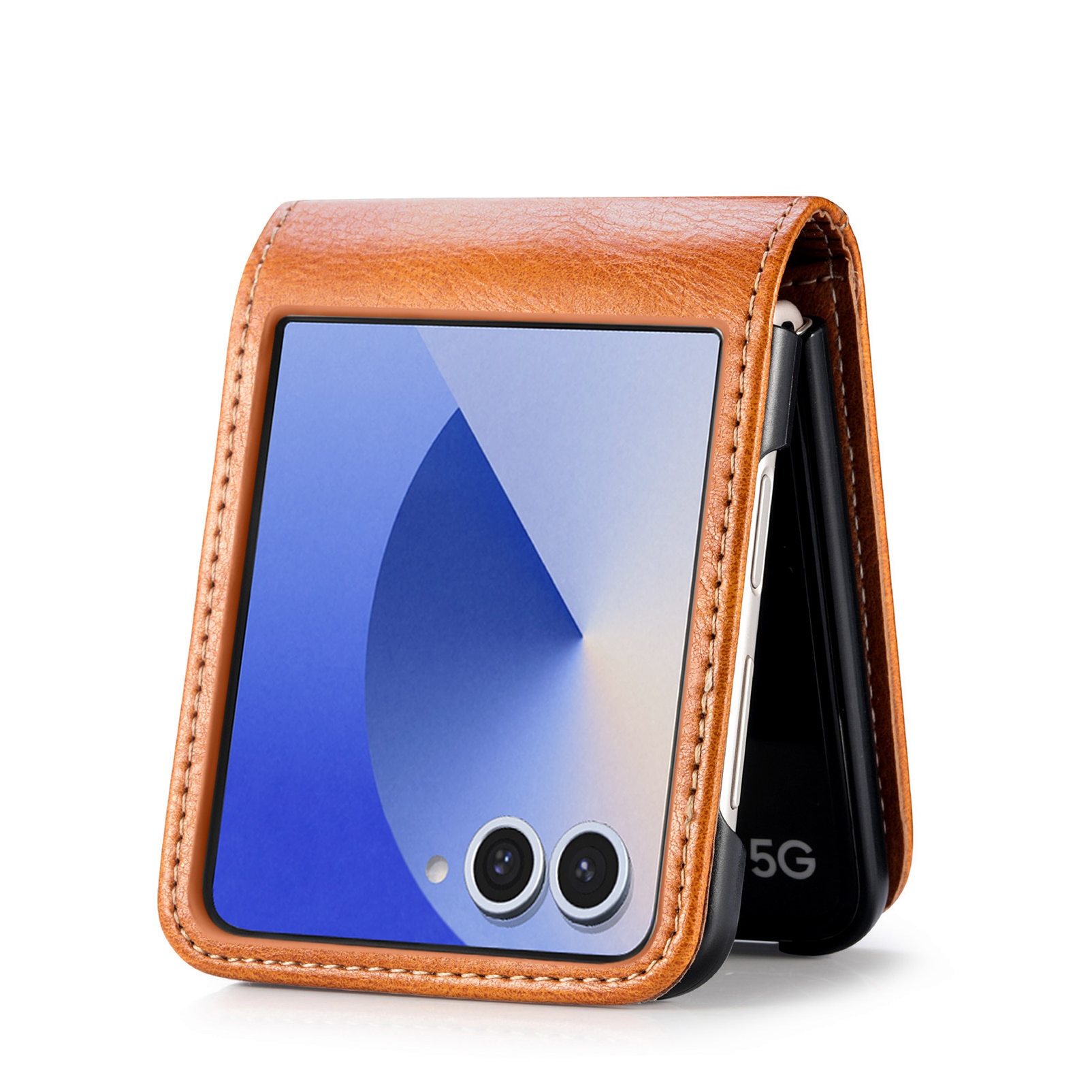 Samsung Galaxy Z Flip 7 Wallet Book Cover Cognac