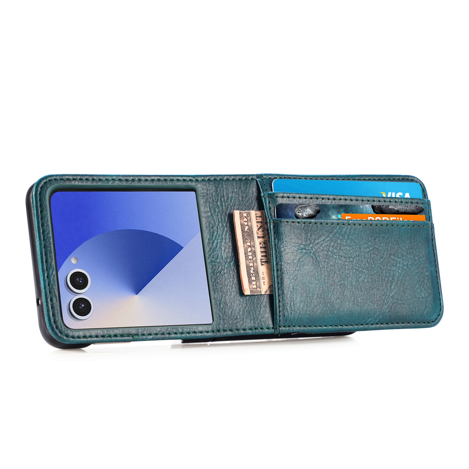 Samsung Galaxy Z Flip 7 Wallet Book Cover Green