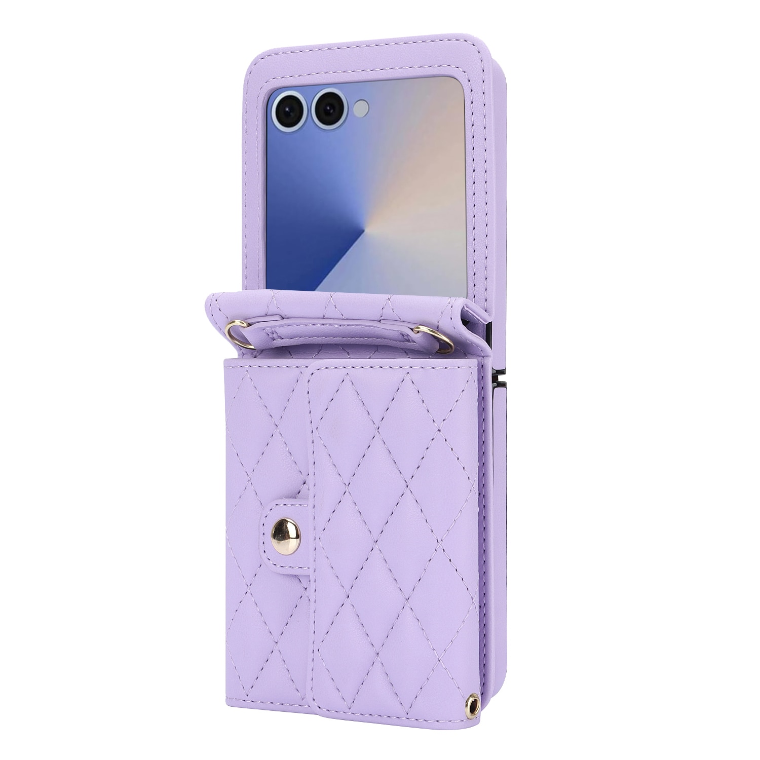 Samsung Galaxy Z Flip 7 RFID blocking Wallet/Purse Quilted Purple
