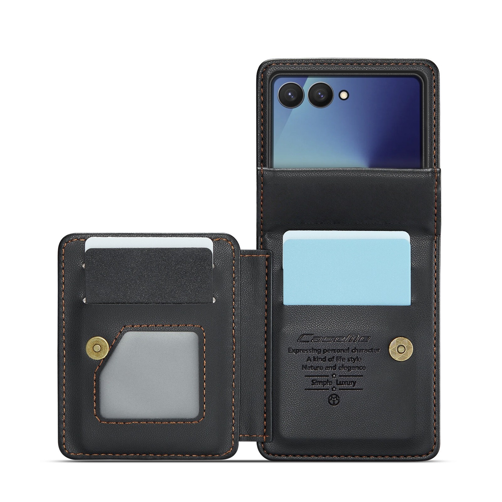 Samsung Galaxy Z Flip 7 RFID blocking Wallet Cover Black