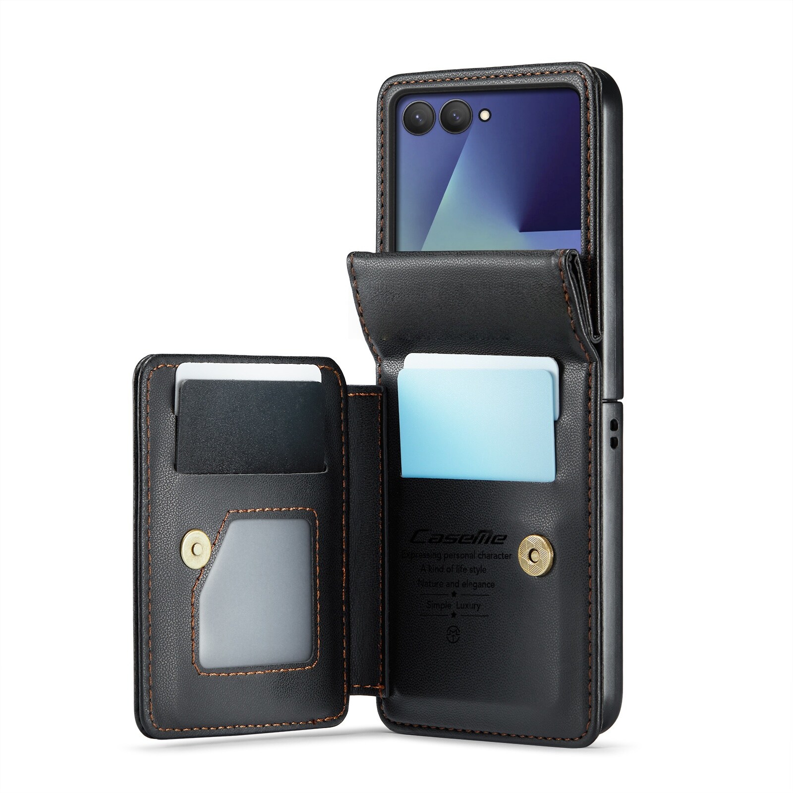 Samsung Galaxy Z Flip 7 RFID blocking Wallet Cover Black