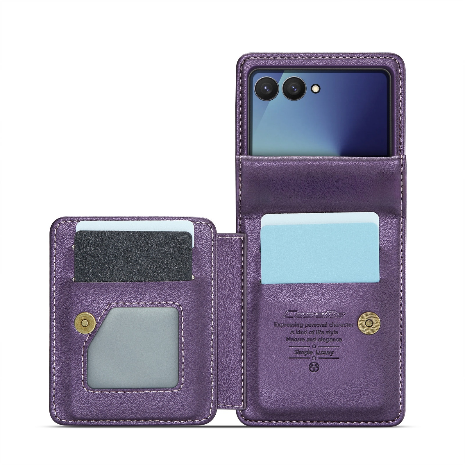 Samsung Galaxy Z Flip 7 RFID blocking Wallet Cover Purple