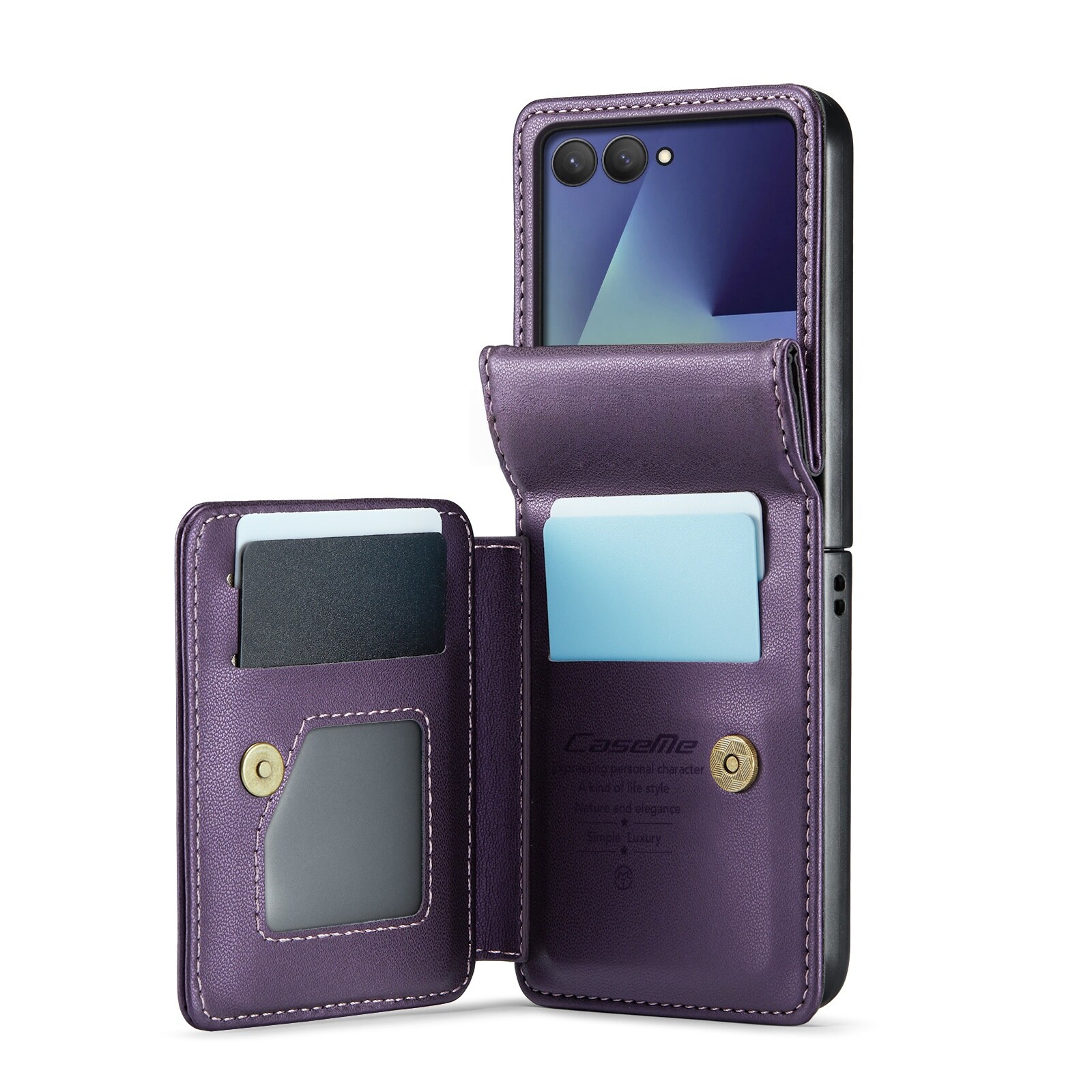 Samsung Galaxy Z Flip 7 RFID blocking Wallet Cover Purple