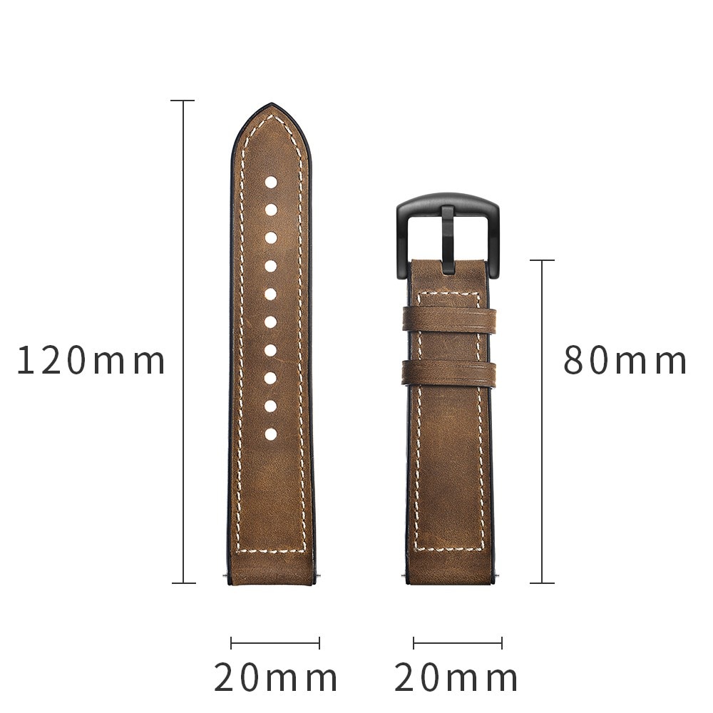 Universal 20mm Premium Leather Band Brown