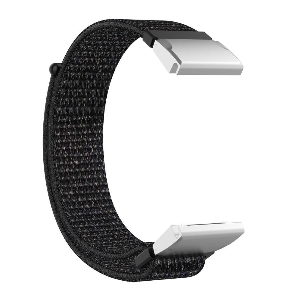 Garmin Fenix 5/5 Plus/6/6 Pro/7 Nylon Strap Black/Silver