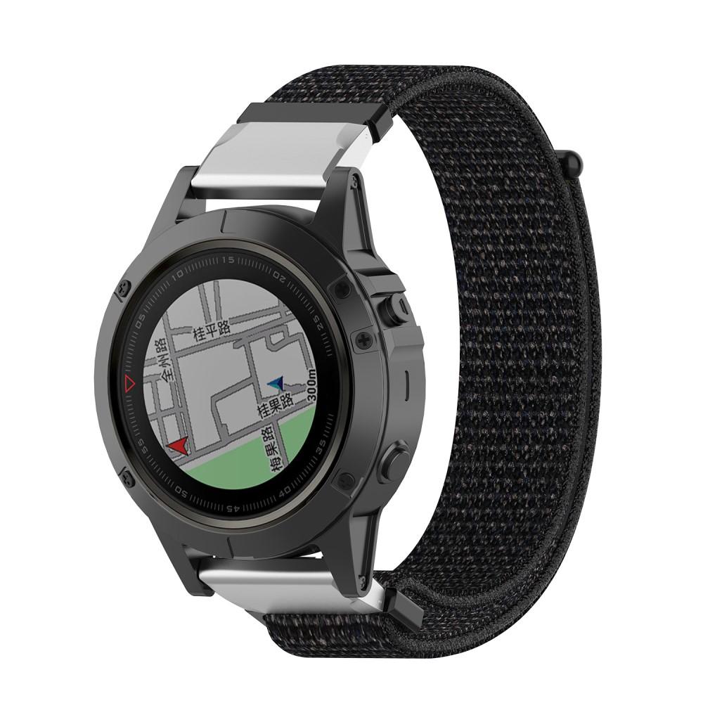 Garmin Fenix 5X/5X Plus/6X/6X Pro/7X Nylon Strap Black/Silver