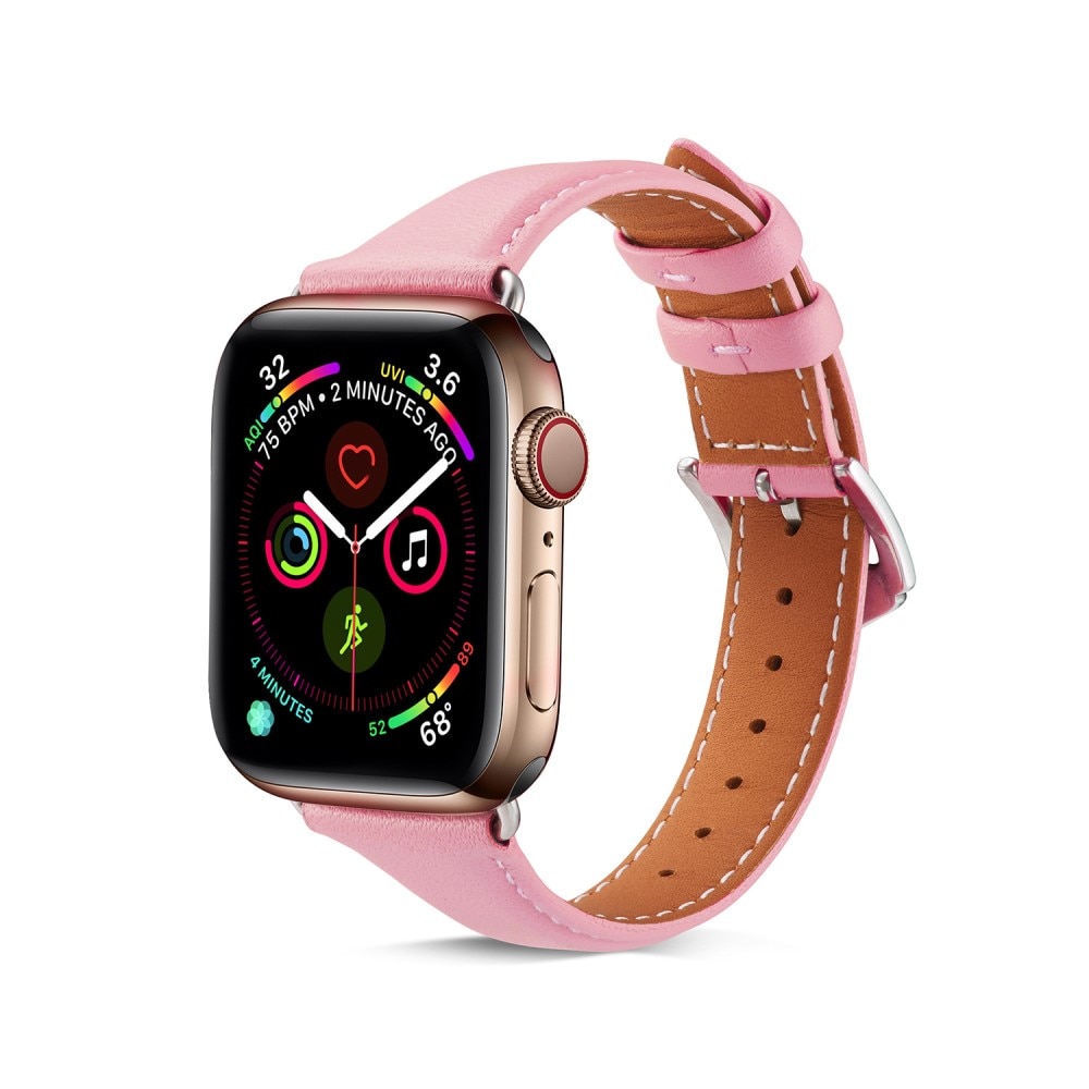 Apple Watch 44mm Slim Leather Strap Pink