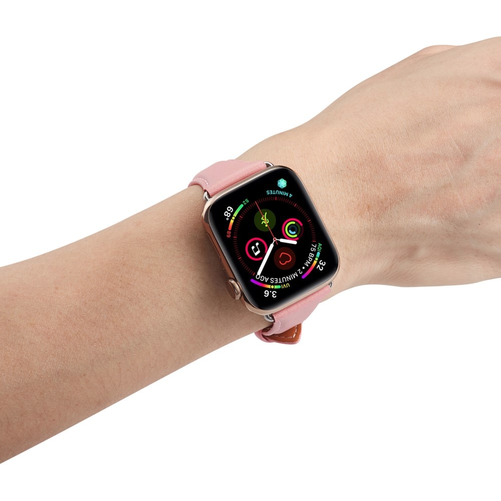 Apple Watch 45mm Series 7 Slim Leather Strap Pink