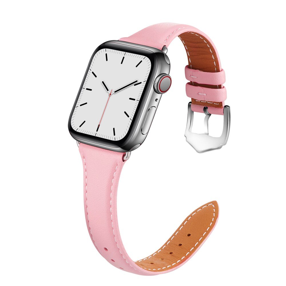 Apple Watch 45mm Series 8 Slim Leather Strap Pink