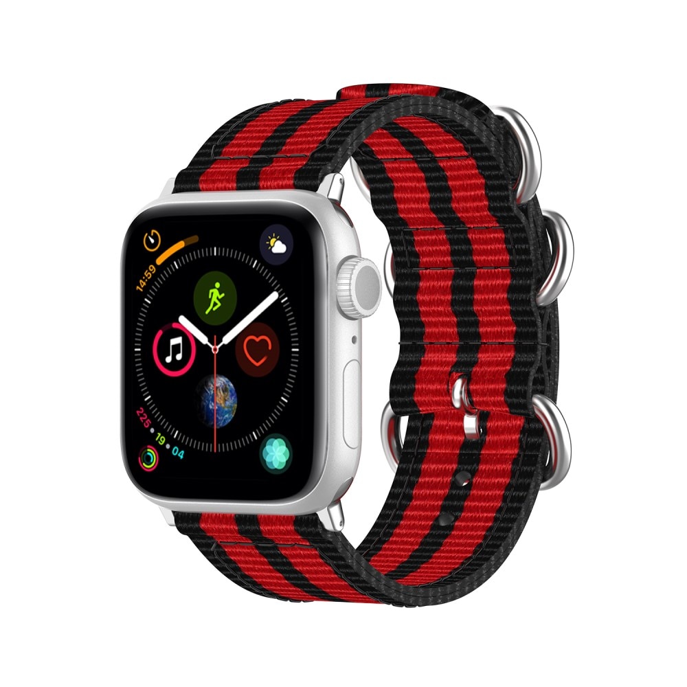Apple Watch 45mm Series 9 Nato Strap Black/Red