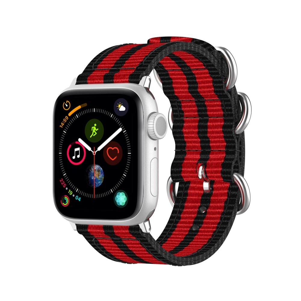 Apple Watch SE 44mm Nato Strap Black/Red