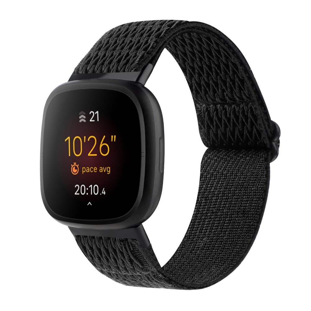 Fitbit Sense Elastic Woven Nylon Strap Black