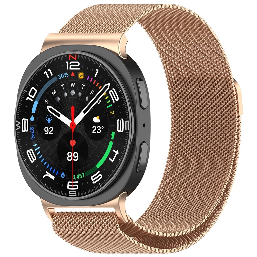 Samsung Galaxy Watch 8 Classic Milanese Loop Band Rose Gold