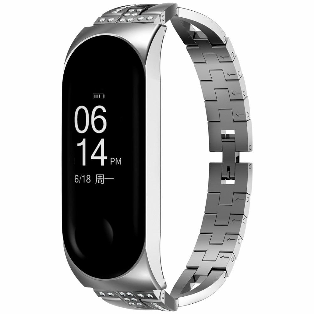 Xiaomi Mi Band 3/4 Crystal Bracelet Silver