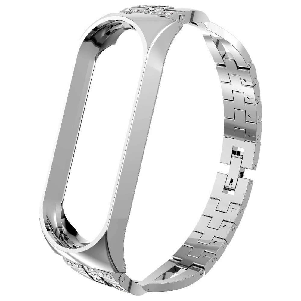 Xiaomi Mi Band 5/6 Crystal Bracelet Silver