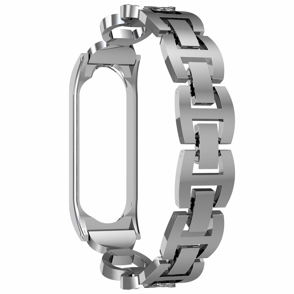 Xiaomi Mi Band 5/6 Rhinestone Bracelet Silver