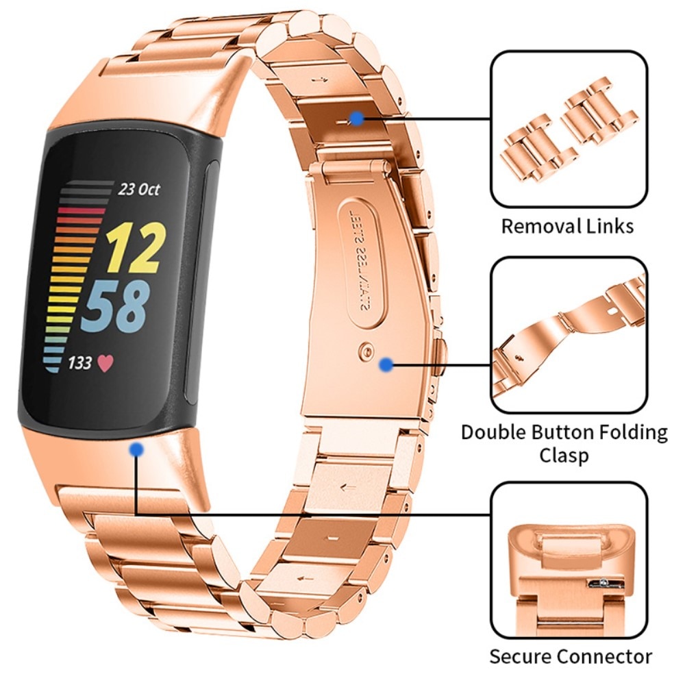 Fitbit Charge 6 Metal Band Rose Gold
