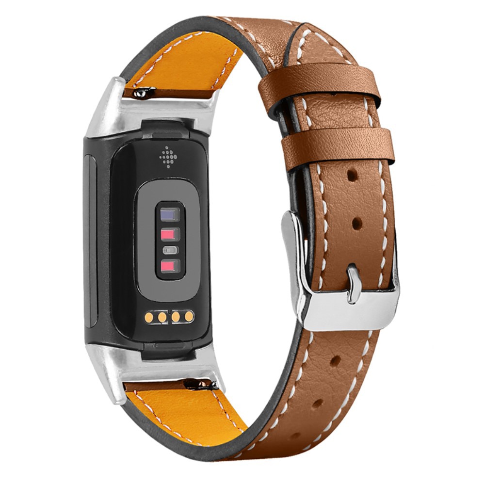 Fitbit Charge 6 Leather Strap Brown
