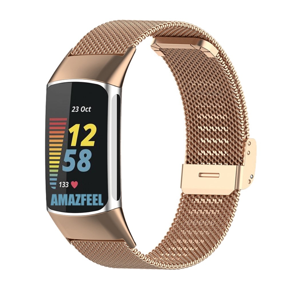 Fitbit Charge 5 Mesh Bracelet Rose Gold