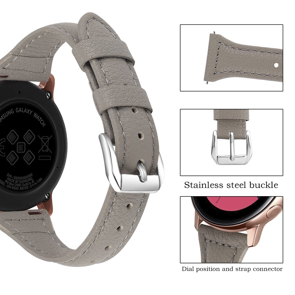 Polar Ignite Slim Leather Strap Grey