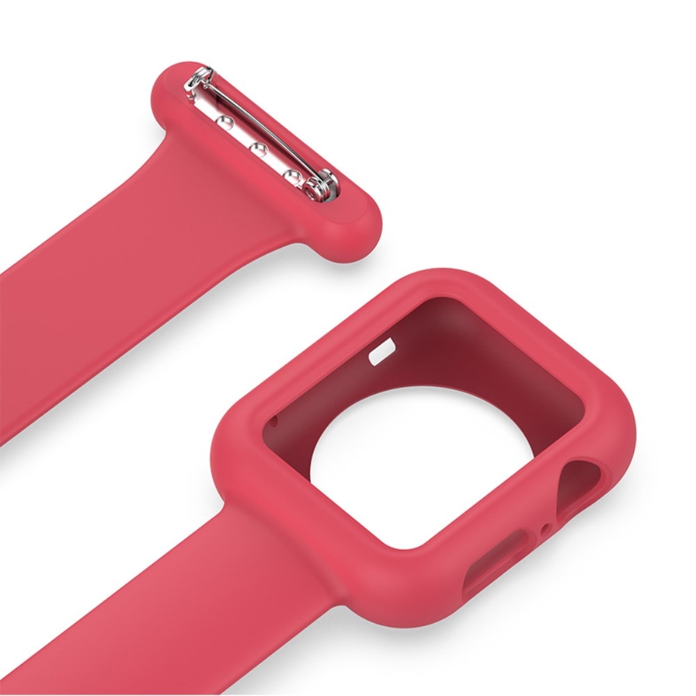 Apple Watch 41mm Series 7 Fob Watch Silicone Case Red
