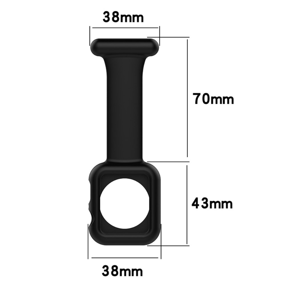Apple Watch 41mm Series 8 Fob Watch Silicone Case Black