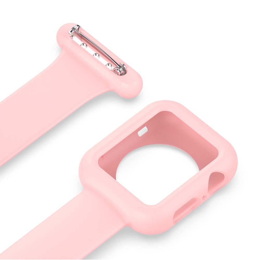 Apple Watch 45mm Series 7 Fob Watch Silicone Case Pink