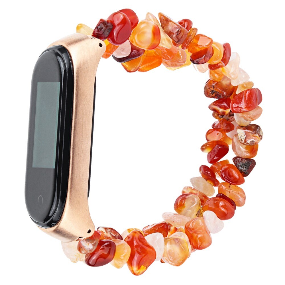 Xiaomi Mi Band 5/6 Stone Bracelet Stretch Red