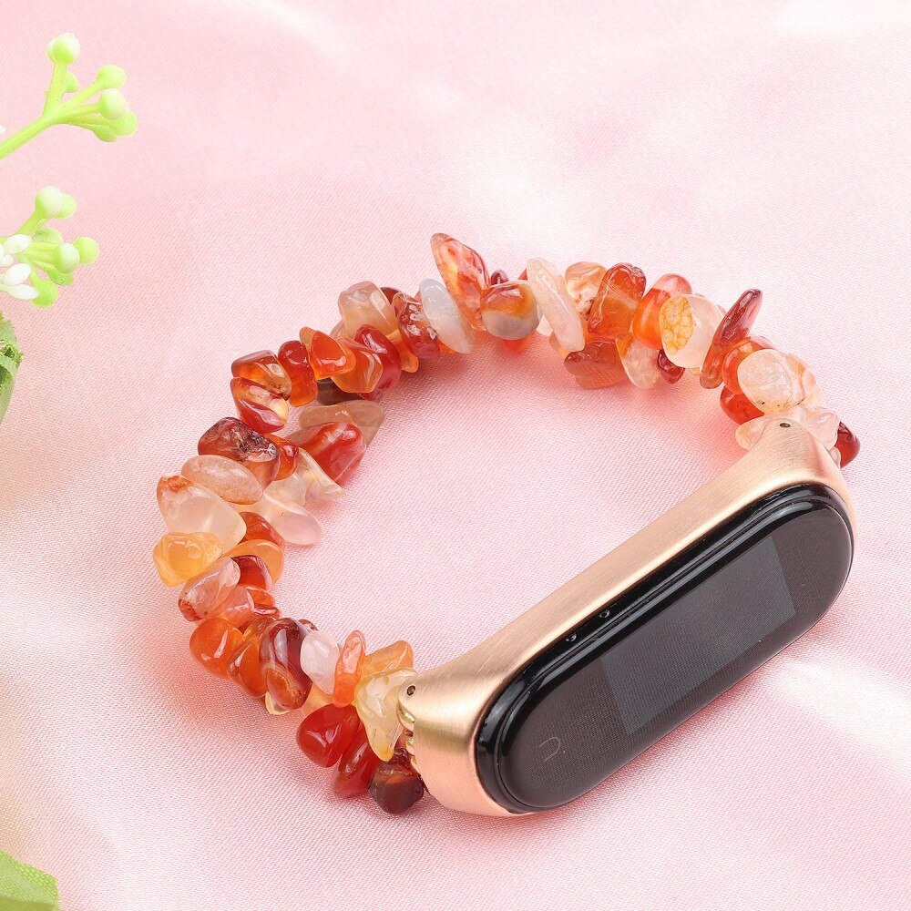 Xiaomi Mi Band 5/6 Stone Bracelet Stretch Red