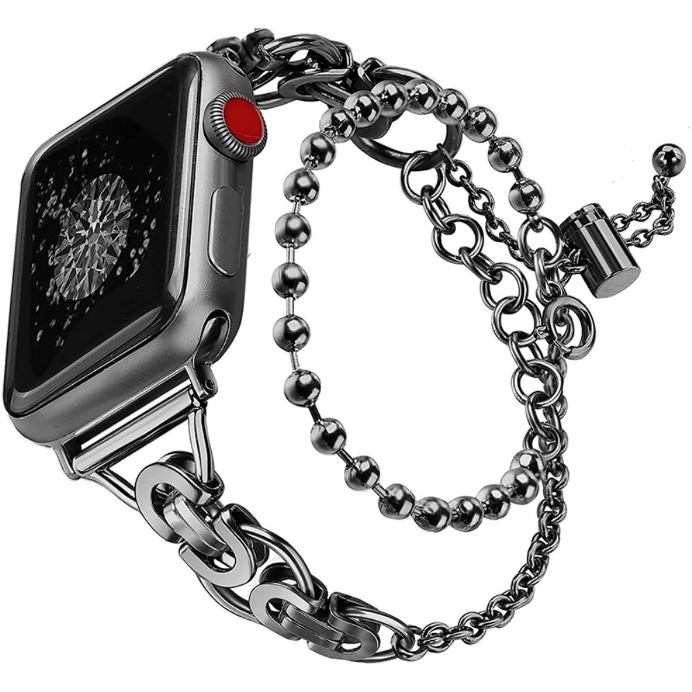 Apple Watch Ultra 49mm Metal Band with Pearls Black