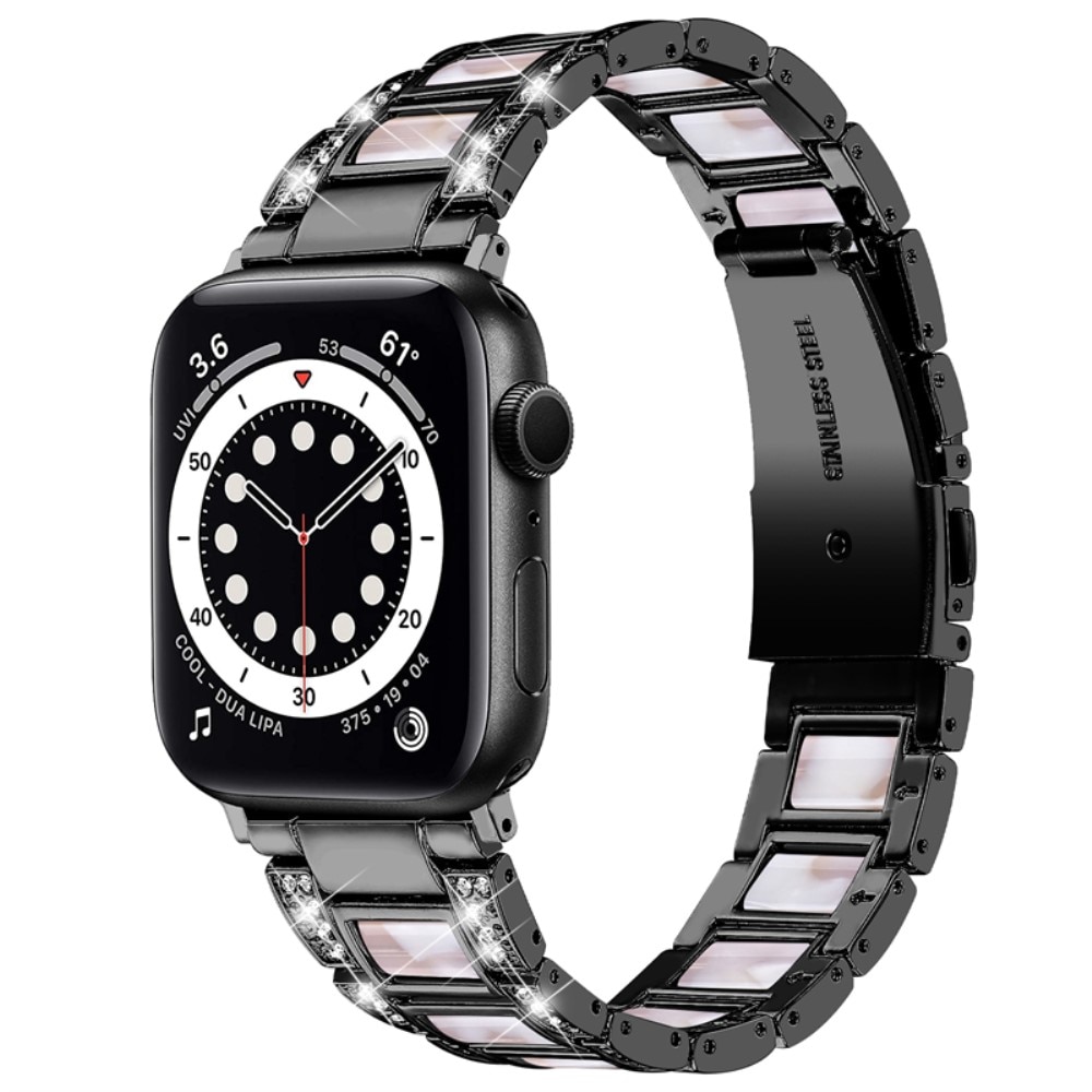 Diamond Bracelet Apple Watch 45mm Series 8 Black Pearl