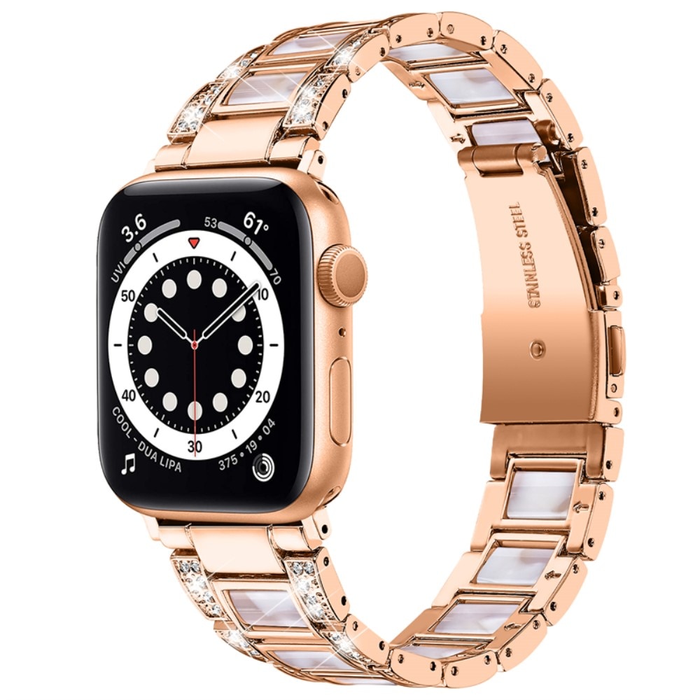 Diamond Bracelet Apple Watch 38mm Rosegold Pearl