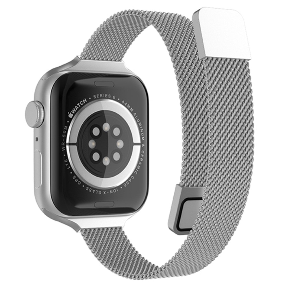 Apple Watch 45mm Series 7 Slim Milanese Loop Band Silver