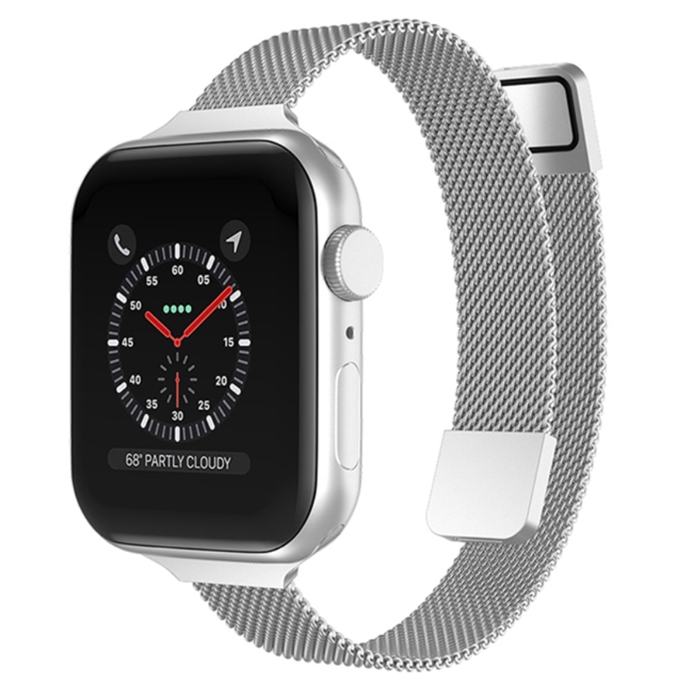 Apple Watch SE 44mm Slim Milanese Loop Band Silver