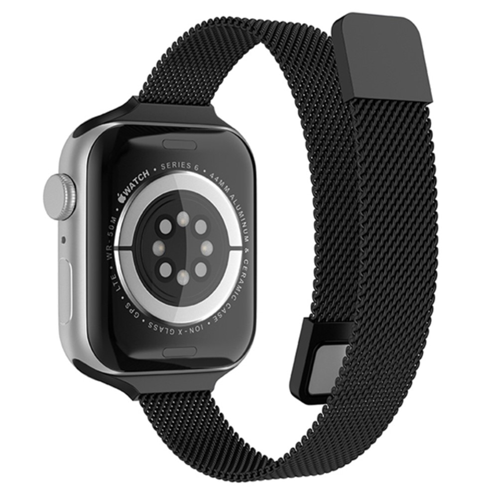 Apple Watch 45mm Series 8 Slim Milanese Loop Band Black