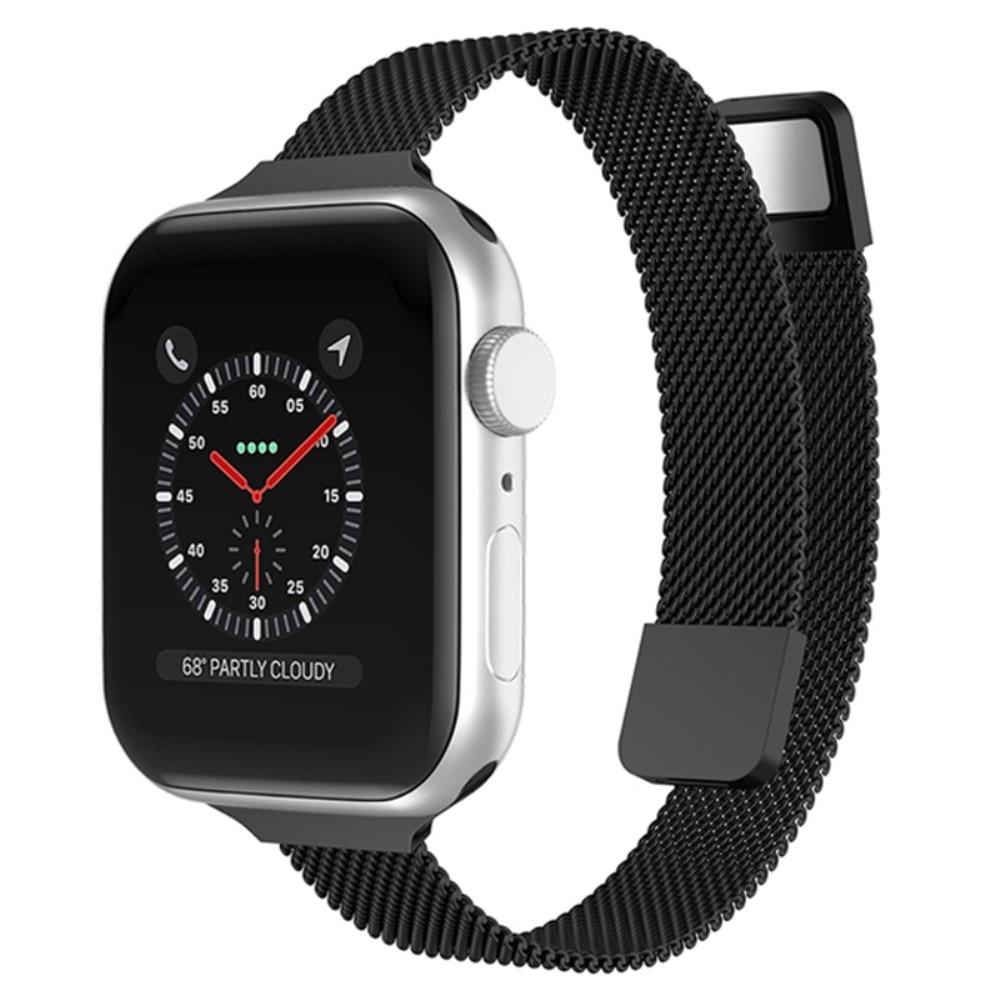 Apple Watch SE 44mm Slim Milanese Loop Band Black