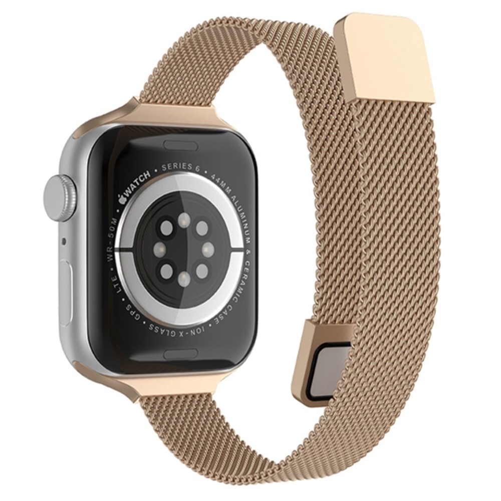 Apple Watch SE 44mm Slim Milanese Loop Band Rose Gold