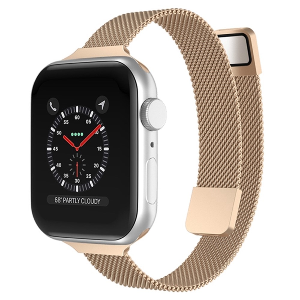 Apple Watch SE 44mm Slim Milanese Loop Band Rose Gold