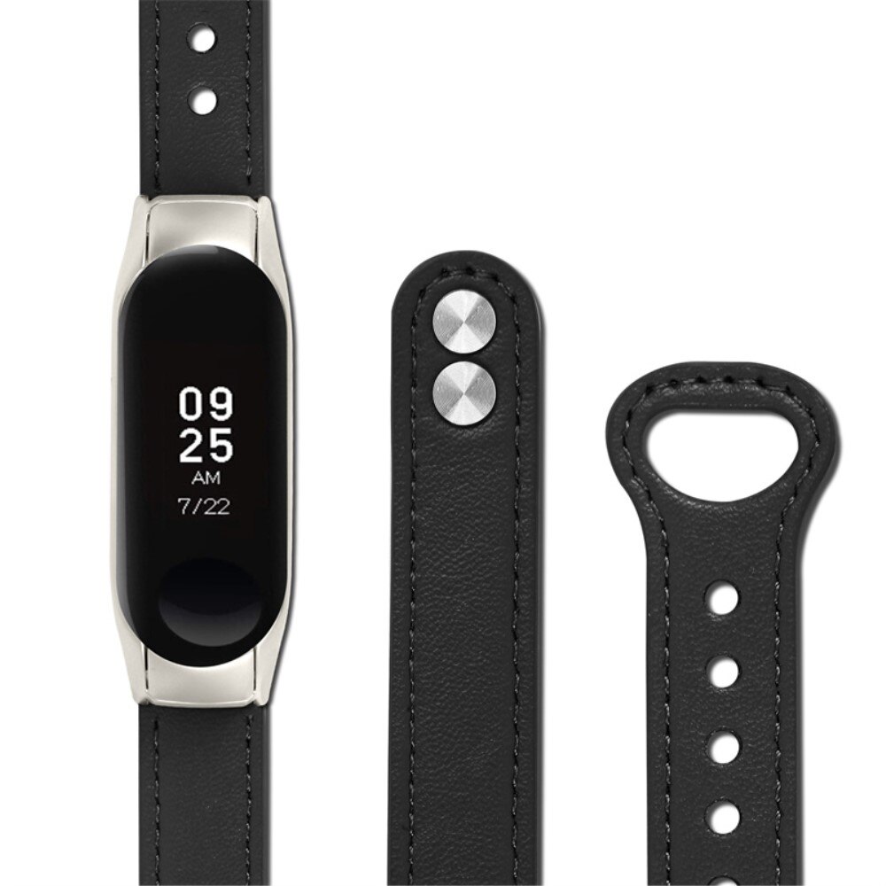 Xiaomi Mi Band 5/6 Classic Leather Strap Black