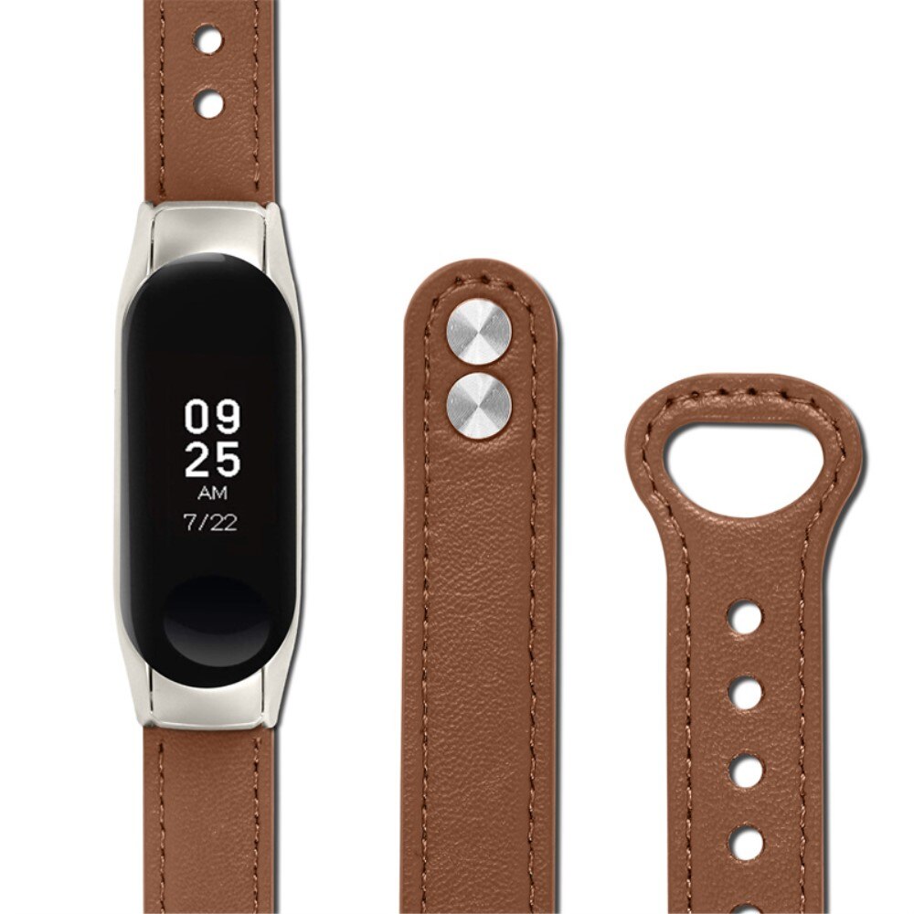 Xiaomi Mi Band 5/6 Classic Leather Strap Brown