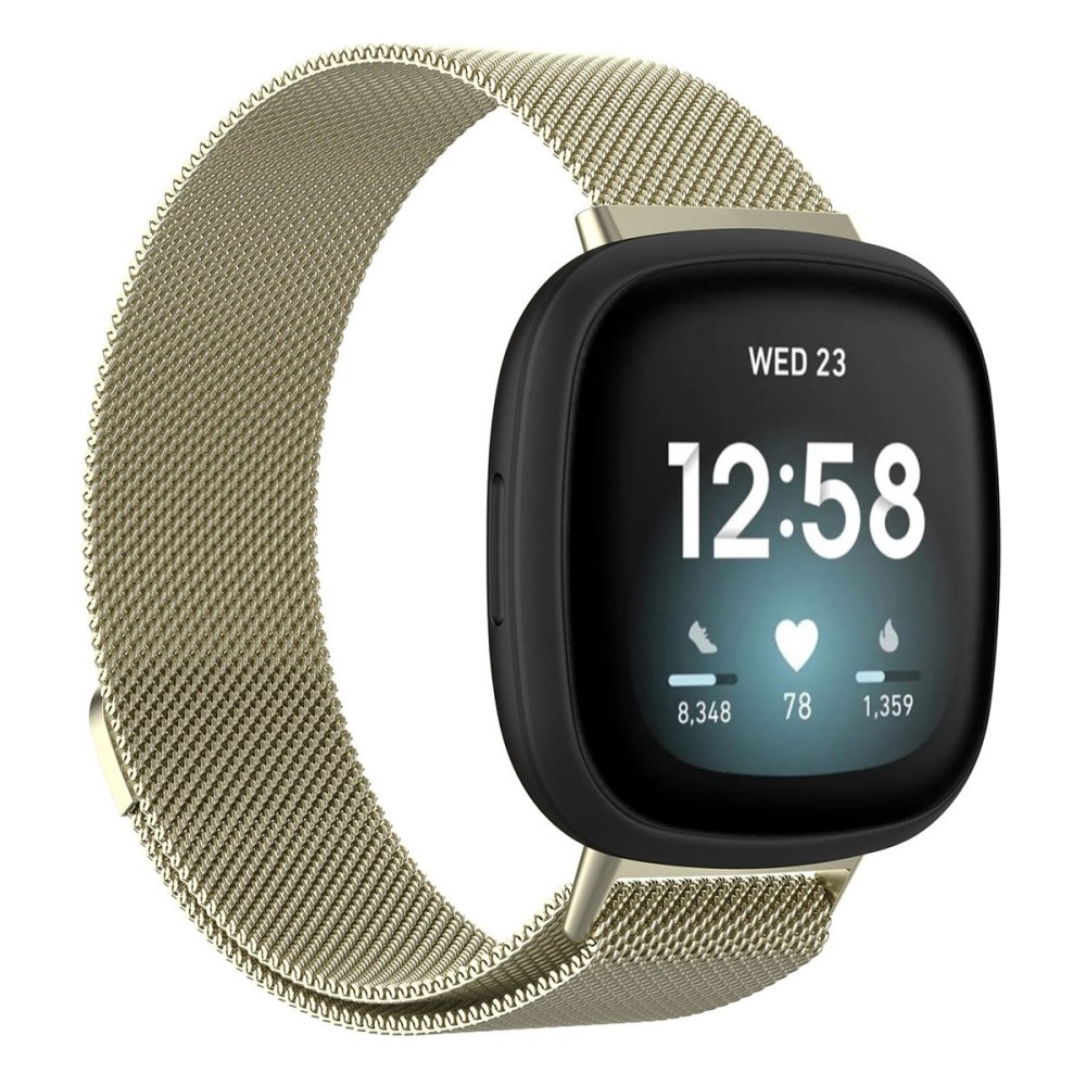 Fitbit Versa 4 Milanese Loop Band Gold