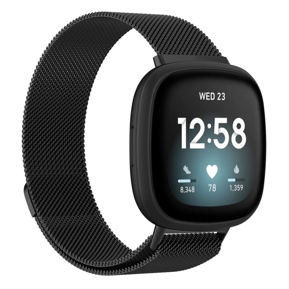 Fitbit Versa 3/Sense Milanese Loop Band Black