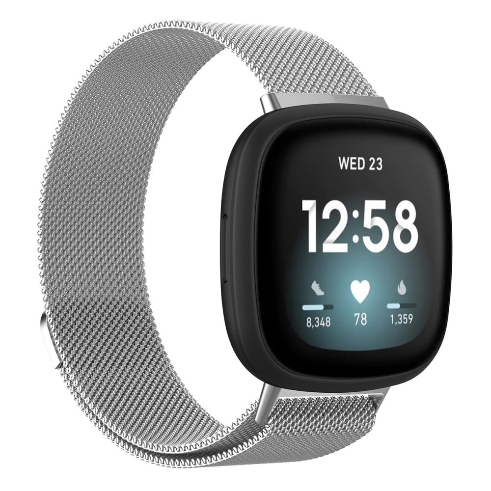 Fitbit Versa 4 Milanese Loop Band Silver