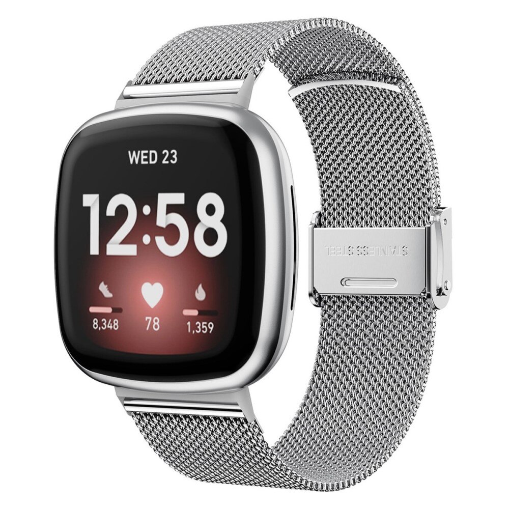 Fitbit Versa 3/Sense Mesh Bracelet Silver