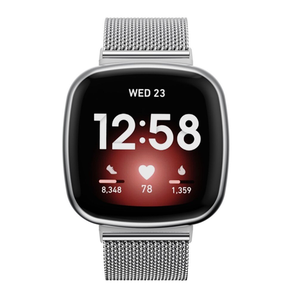 Fitbit Versa 3/Sense Mesh Bracelet Silver